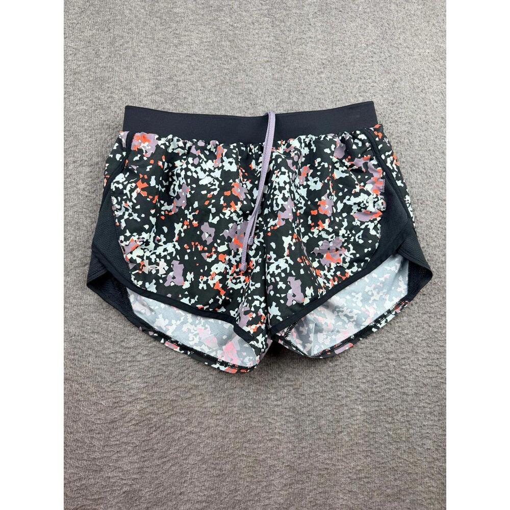 Under Armour Fly By 2.0 Women's S Printed Running Shorts Lined Black Multi